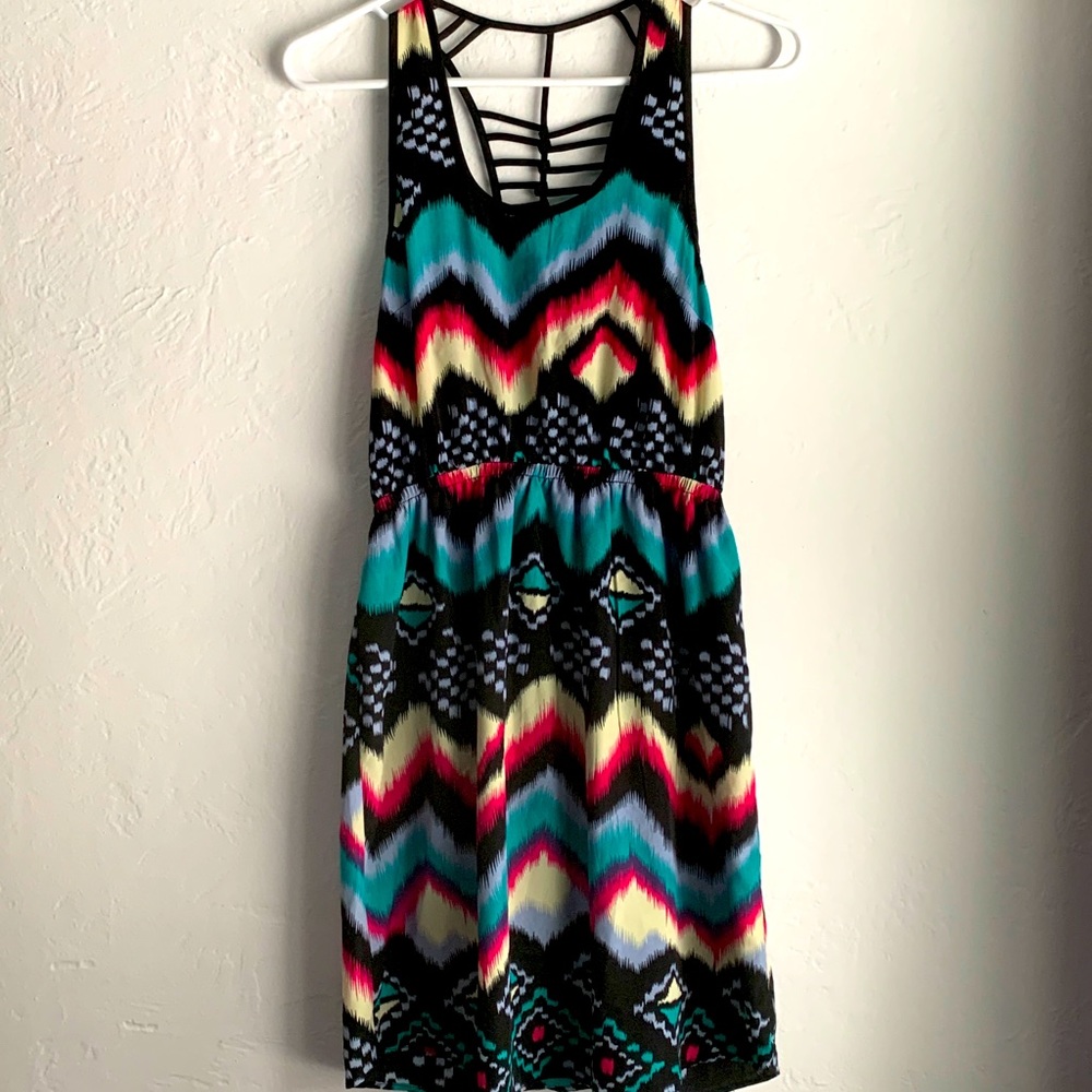 Geometric dress with back strap detail